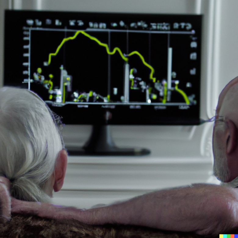 Couple Watching Financial News About Interest Rates